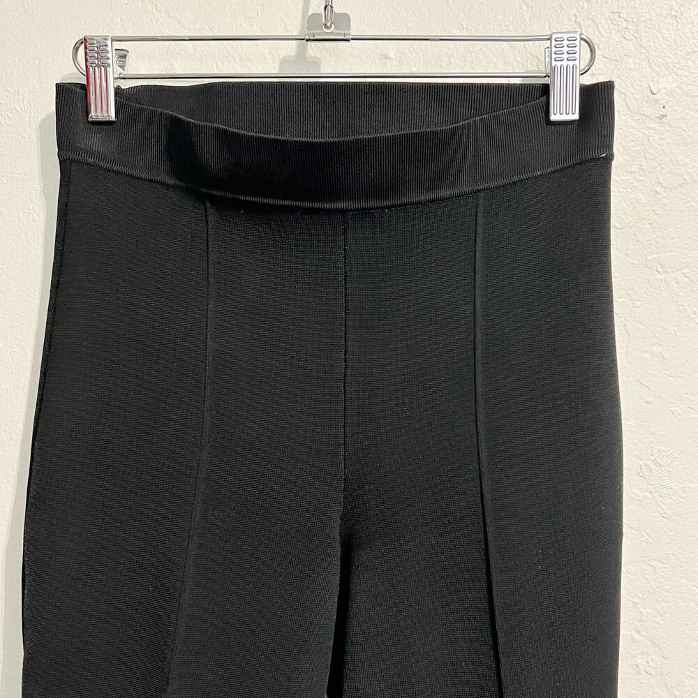 ALC Pants Womens XS Brooklyn Sweater Knit Rayon Pull On Cropped Bootcut Black - Picture 5 of 8